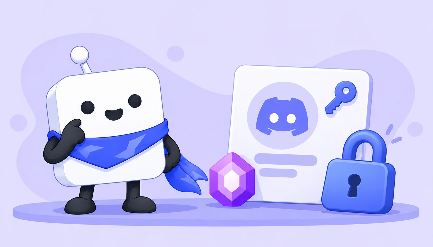 Boostly mascot beside an account card, key and padlock