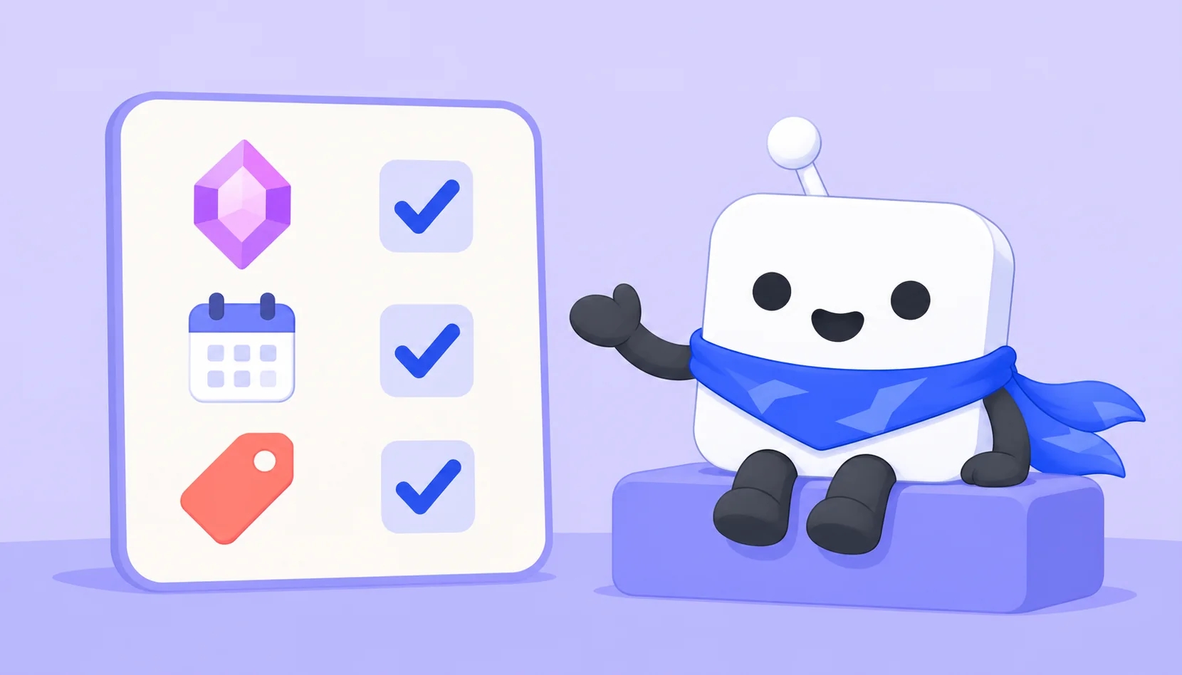 Boostly mascot beside a checklist for boost quantity, duration and price