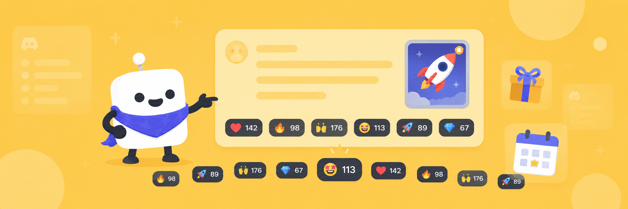Create Hype for Drops & Events: NFT mints, product drops, and server events need visible excitement. A wall of reactions sign...